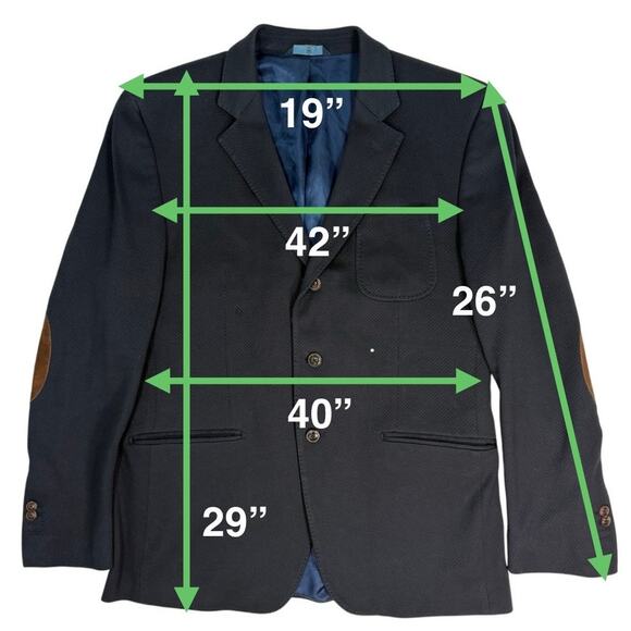 Massimo Dutti Navy Cotton Blazer 46R Elbow Patch Textured Sport Coat - Picture 9 of 9